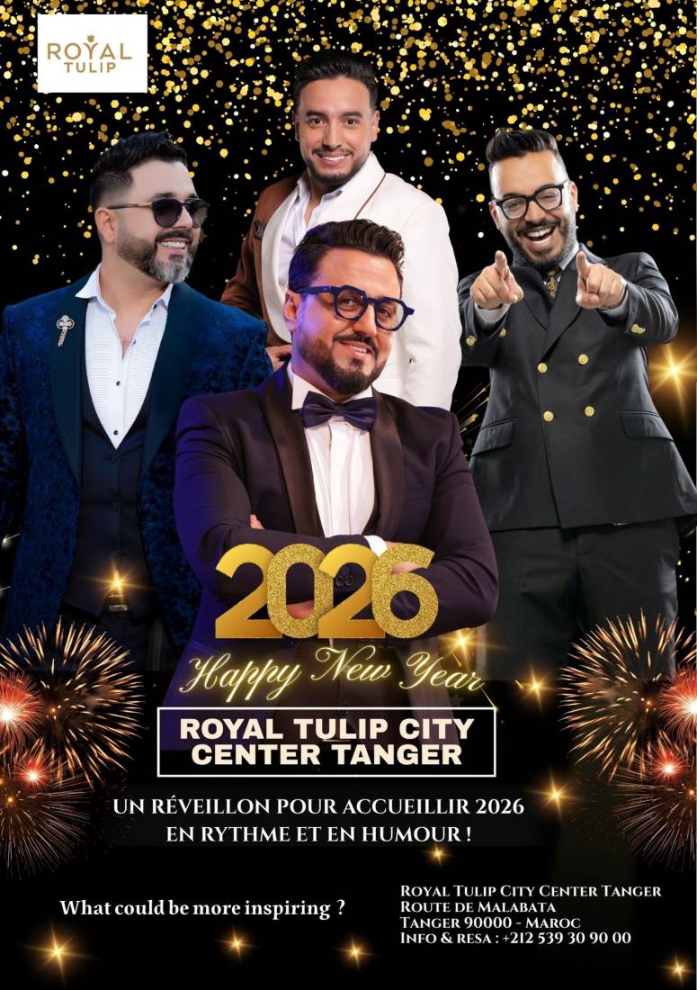 Flyer Officiel du Réveillon 2026 au Royal Tulip City Center Tanger