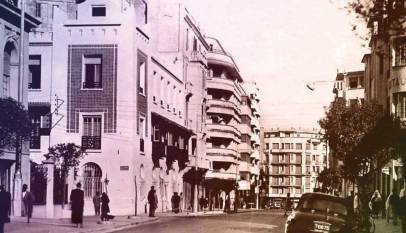 Ancienne image en noir et blanc du boulevard Pasteur à Tanger la diplomate